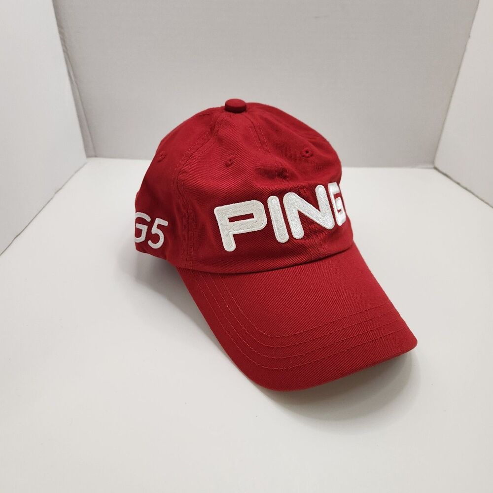 PING G5 Hat Cap Snapback Men's OSFA Red 100% Cotton Golf  Adjustable